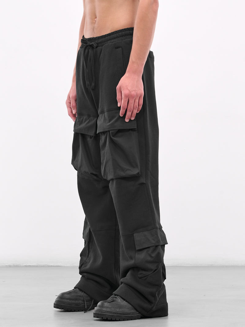 Black Wide Leg Utility Sweatpants (ES2341-SOOT)
