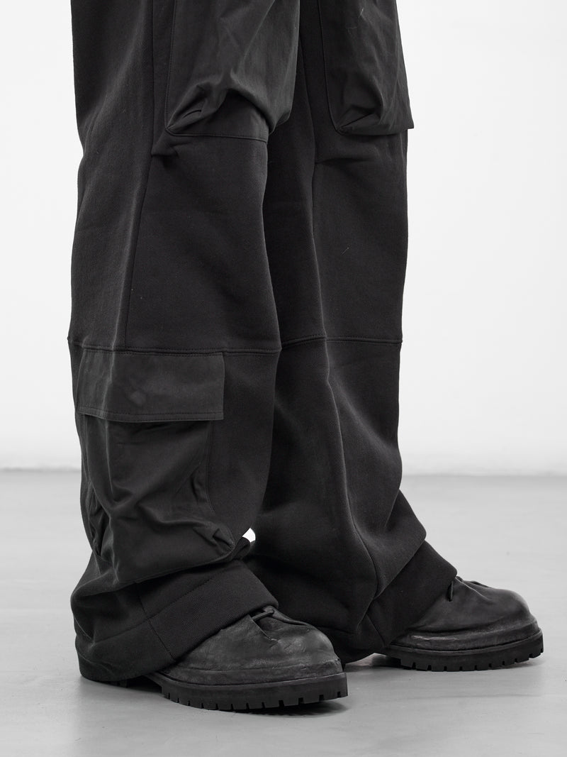 Black Wide Leg Utility Sweatpants (ES2341-SOOT)