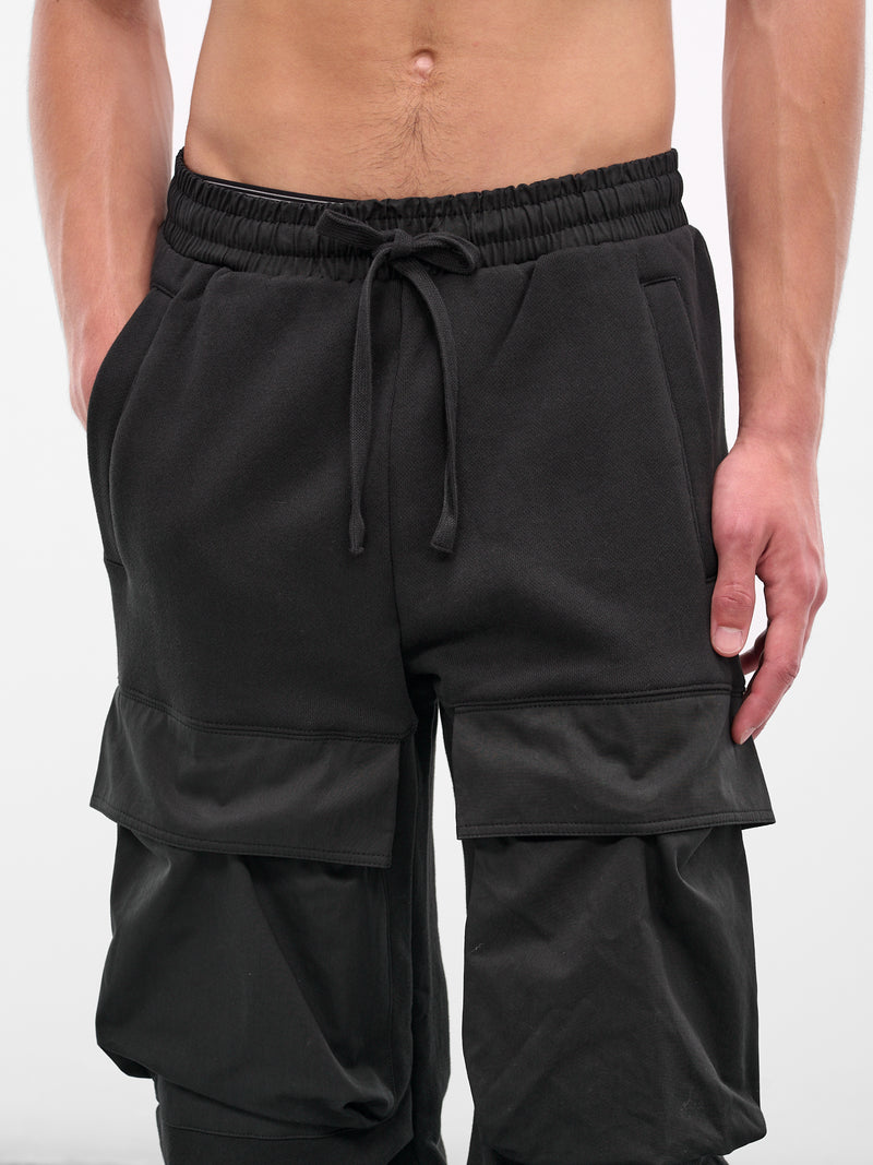 Black Wide Leg Utility Sweatpants (ES2341-SOOT)
