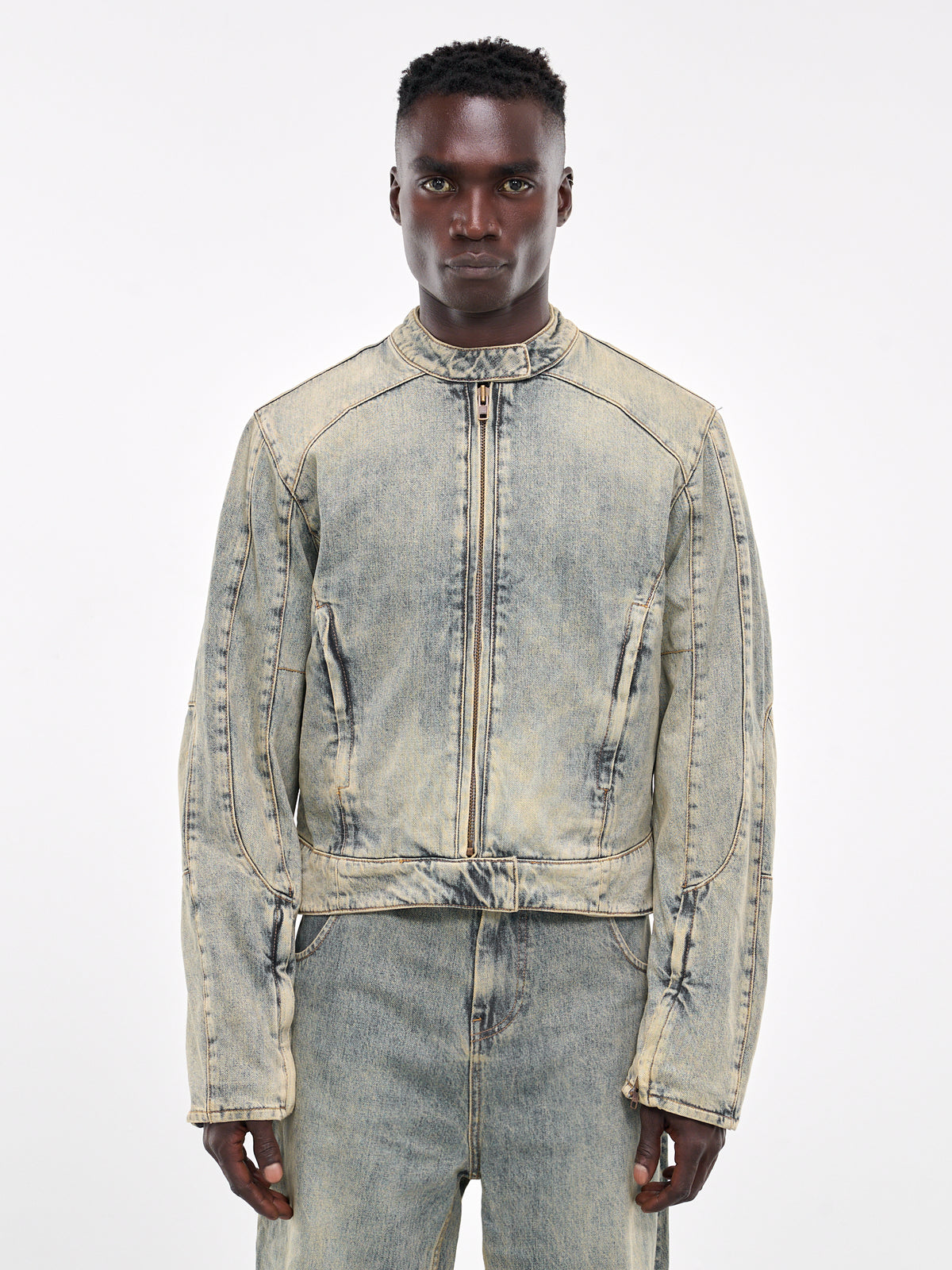 Moto Denim Jacket (ES2428SW-SURFACE-WAVE)