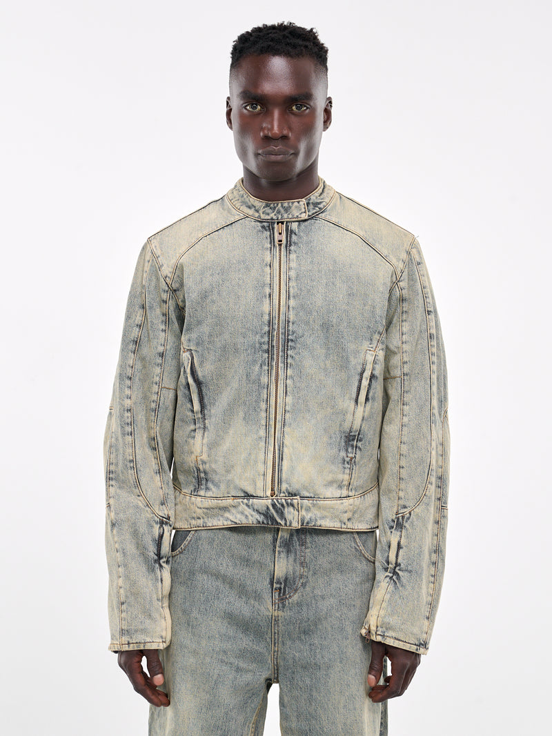 Moto Denim Jacket (ES2428SW-SURFACE-WAVE)