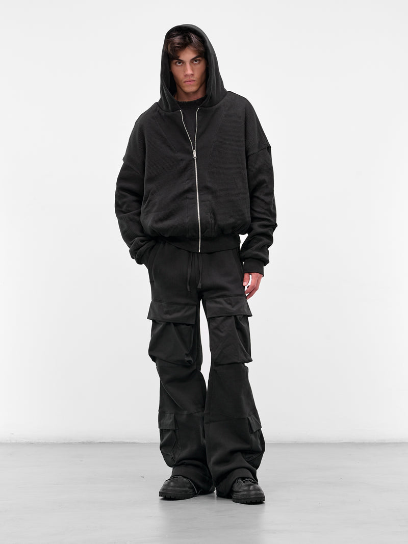 Black Wide Leg Utility Sweatpants (ES2341-SOOT)