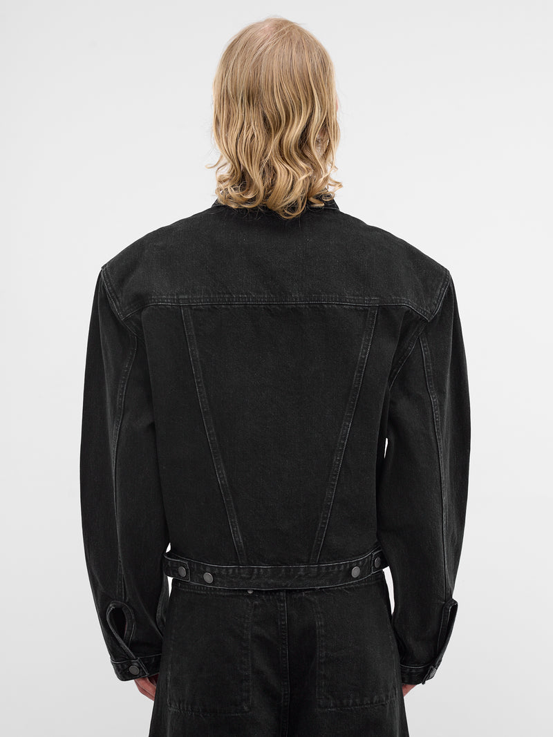 Magnette Shrunken Denim Jacket (ESSS26JA03012-MAGNETITE)