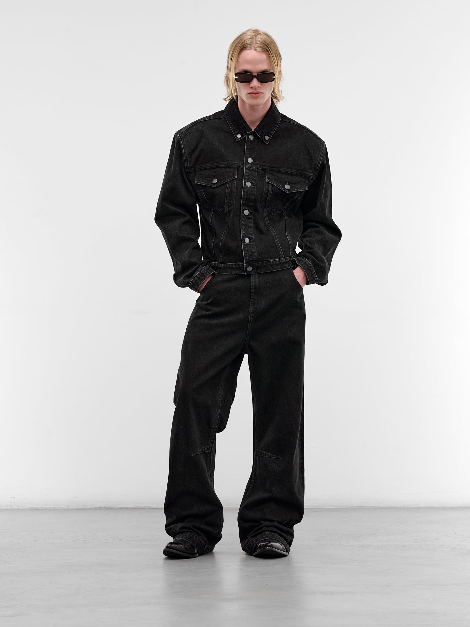 Magnette Shrunken Denim Jacket (ESSS26JA03012-MAGNETITE)