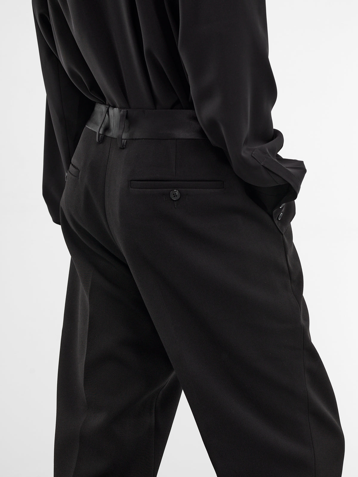 Black Poly Tailored Suiting Trousers (ESSS26PA01016-BLACK)