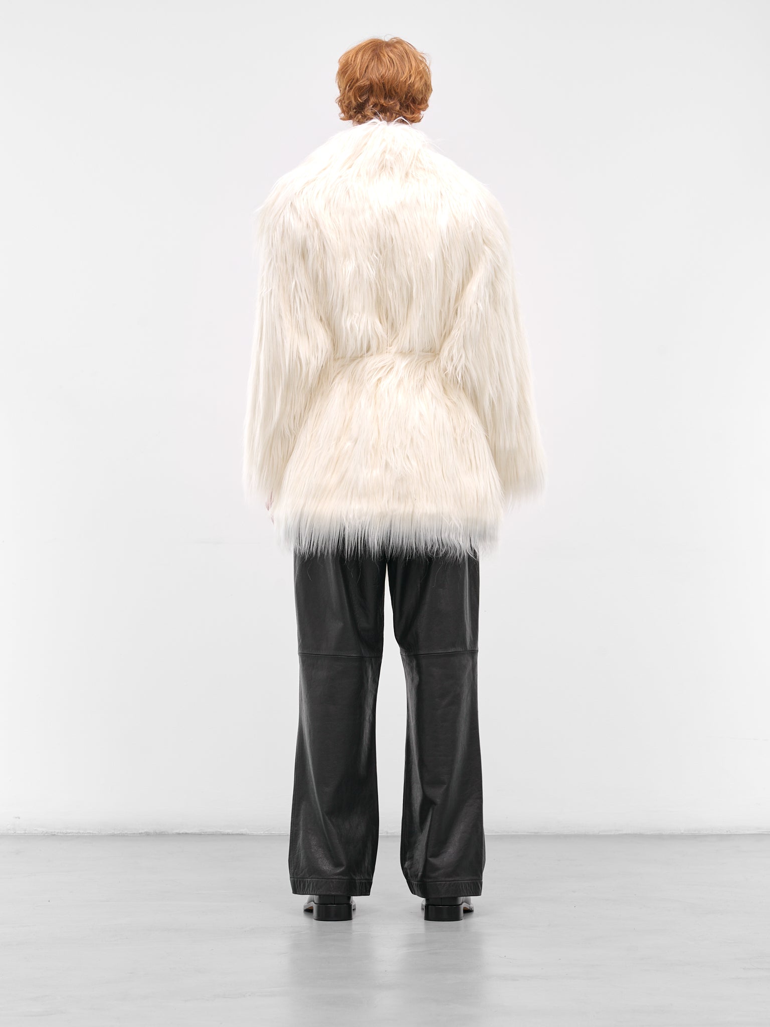Cream Cropped Belted Fur Coat (ESW-W25-1051-CRS-CREAM)
