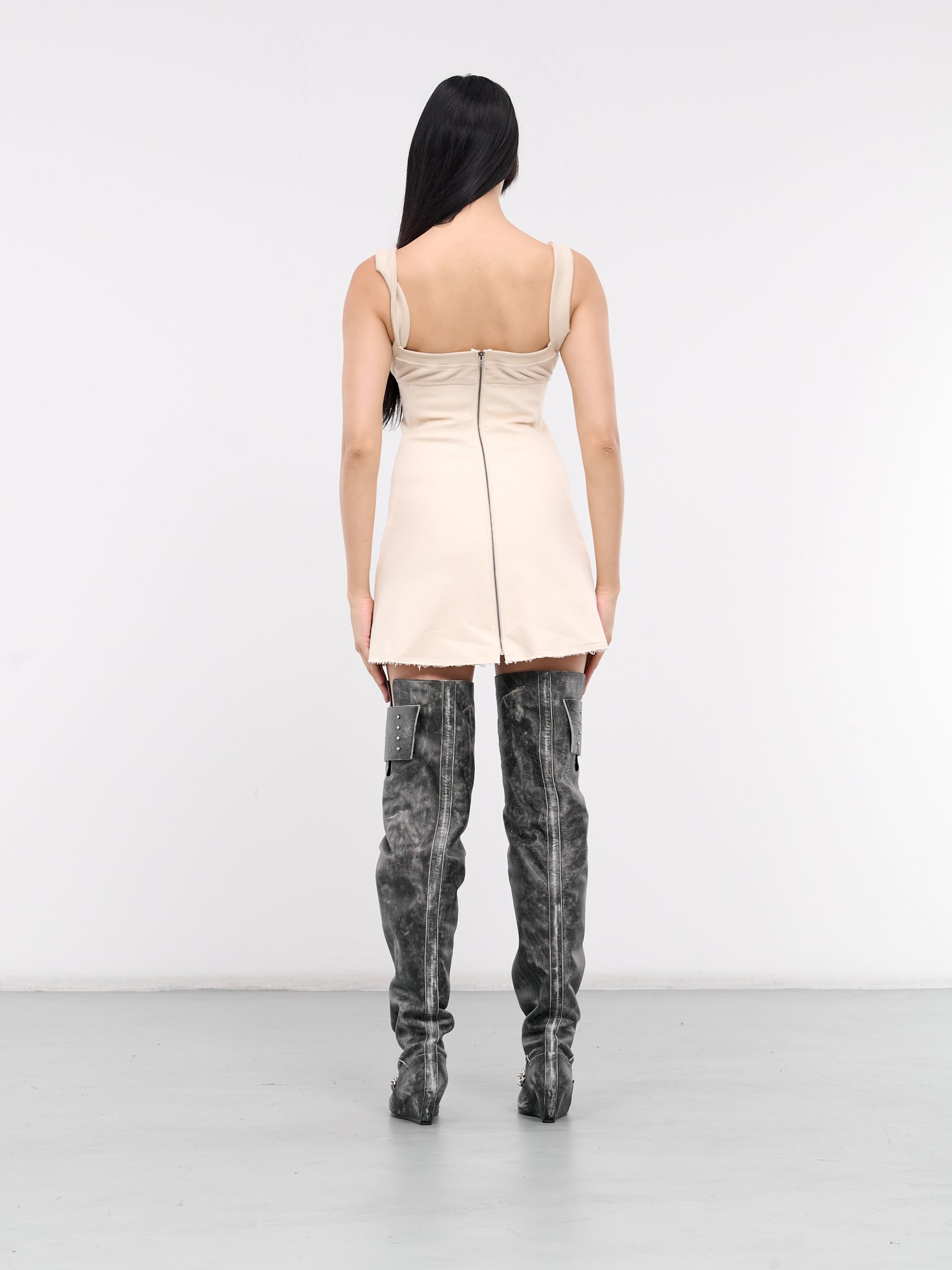 Waffle Knit Corset Dress (EV008YR004-MUSLIN)