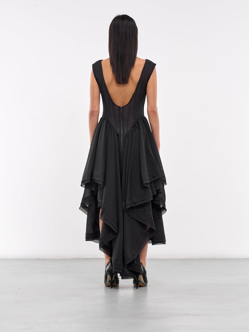 Ruffled Cocktail Dress (EV026Y003-ONYX)