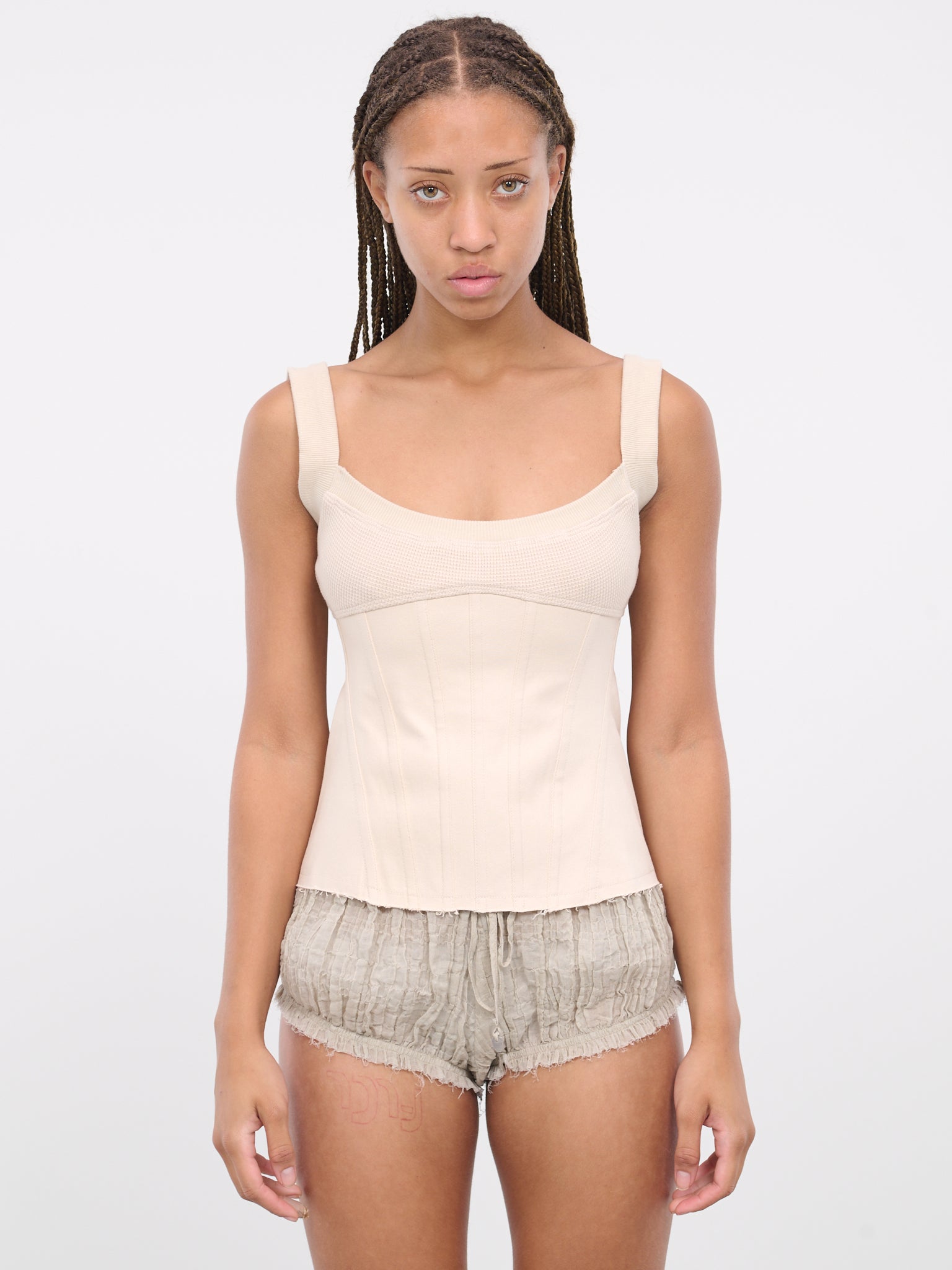 Waffle Knit Corset (EV011Y003-TISSUE)