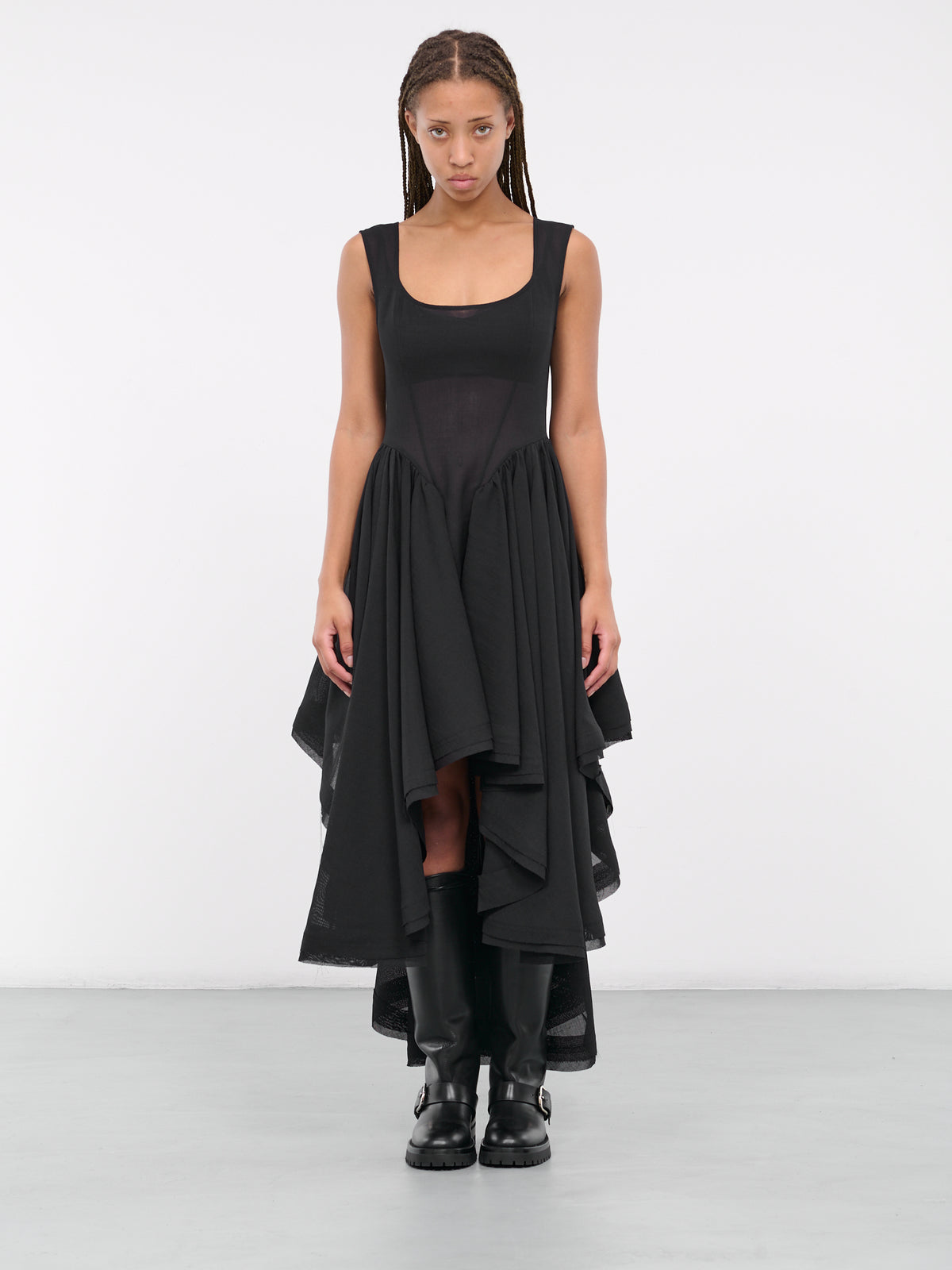 Ruffled Cocktail Dress (EV026Y003-ONYX)