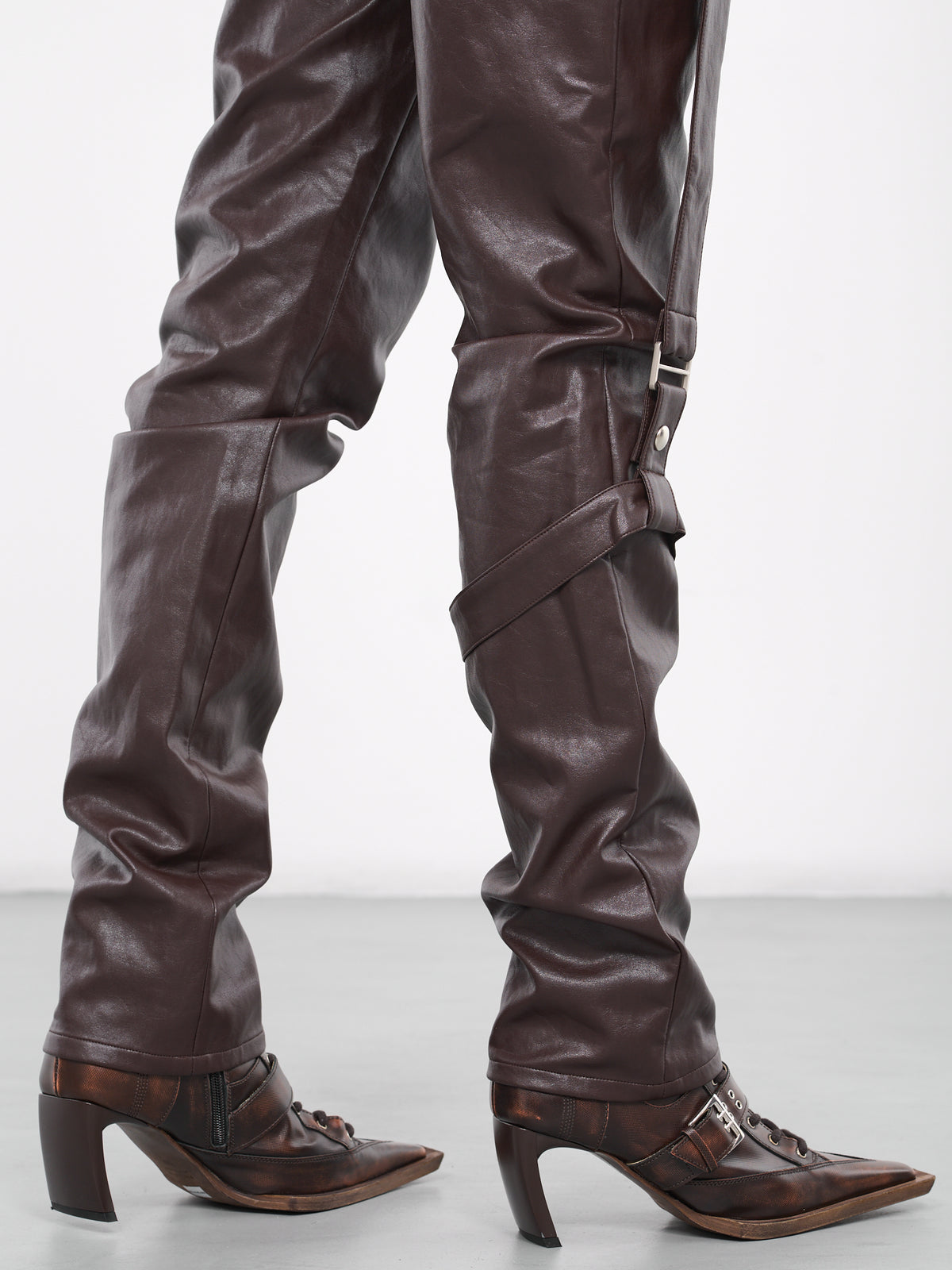 Leather Moto Pants (EV038Y003-COGNAC)
