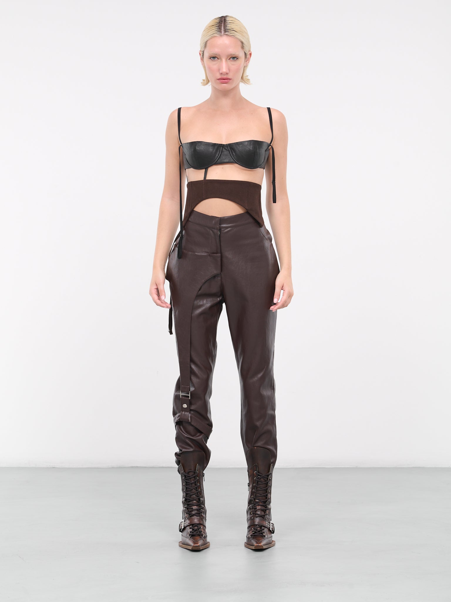 Leather Moto Pants (EV038Y003-COGNAC)