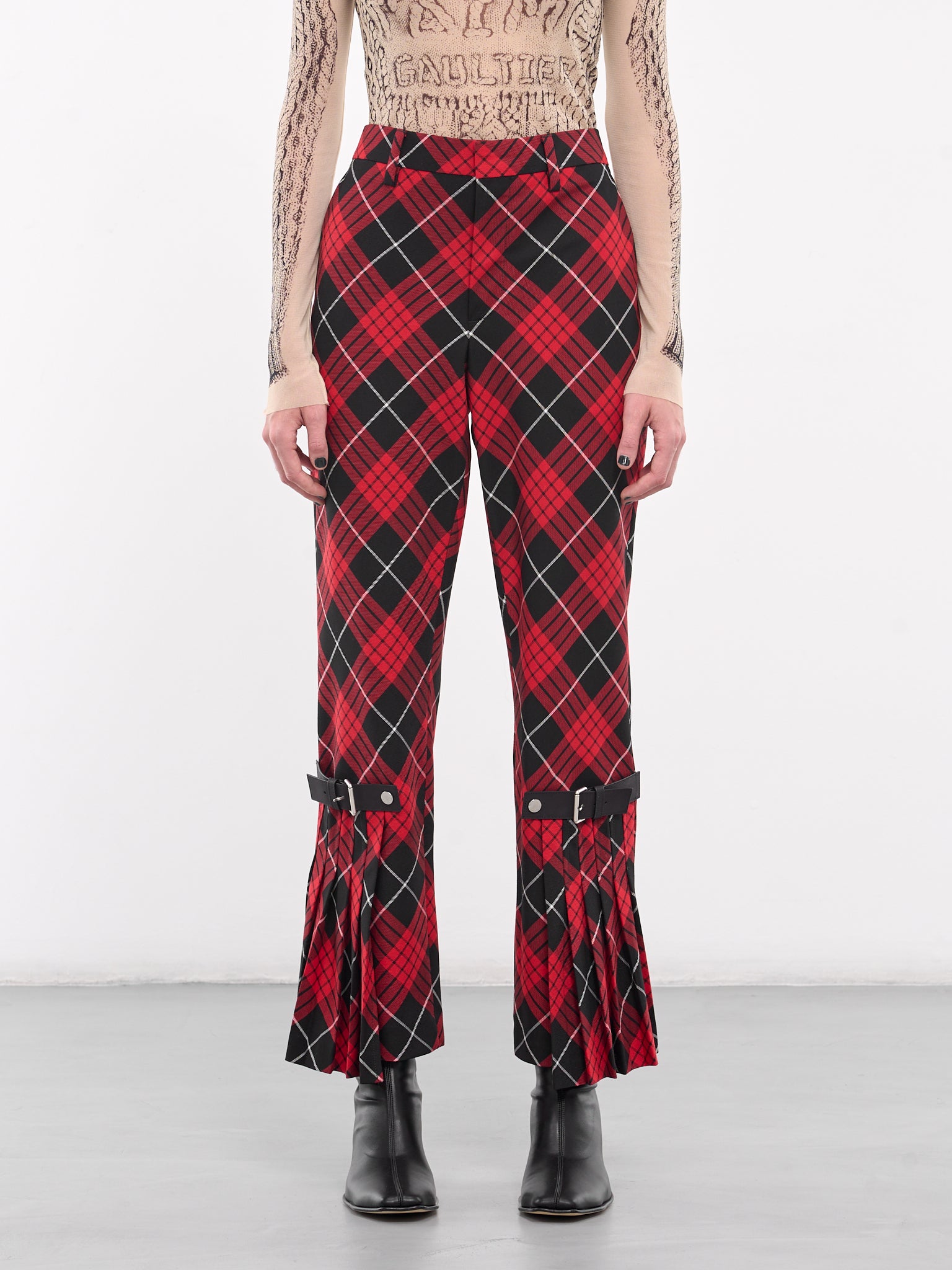 red plaid dress pants women's Women's Tartan Plaid Print Pants High Waisted Wide Leg Baggy Palazzo Pants with Belt Red at Amazon Women's Clothing store