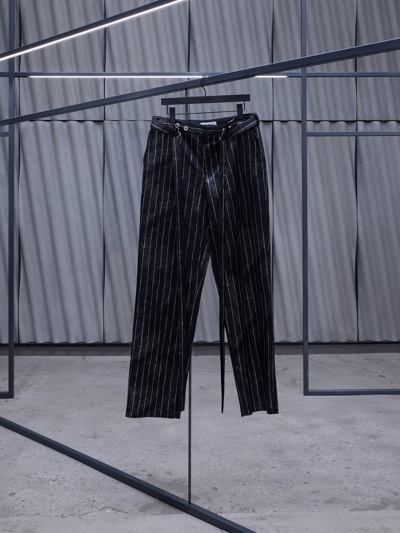The Satin Pinstripe Wide Pants (F-PA160-C556-0001-BLACK-WHITE)
