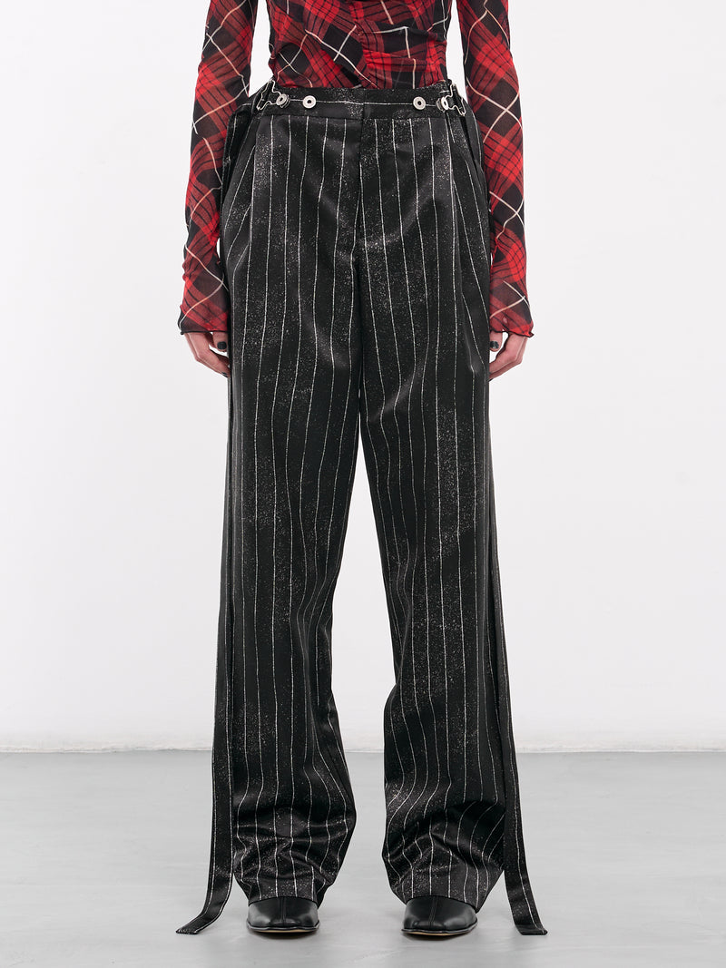 The Satin Pinstripe Wide Pants (F-PA160-C556-0001-BLACK-WHITE)