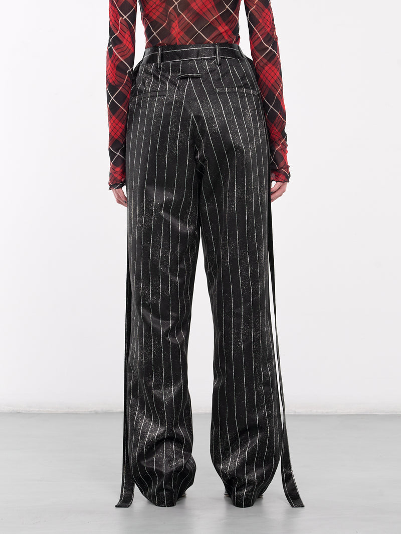 The Satin Pinstripe Wide Pants (F-PA160-C556-0001-BLACK-WHITE)