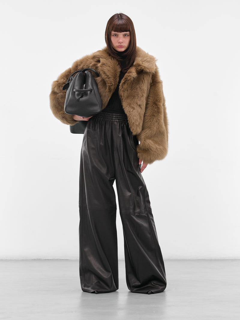 Brown Nebula Oversized Shearling Jacket (F25FM5-NEBULA-KHAKI-GREEN)