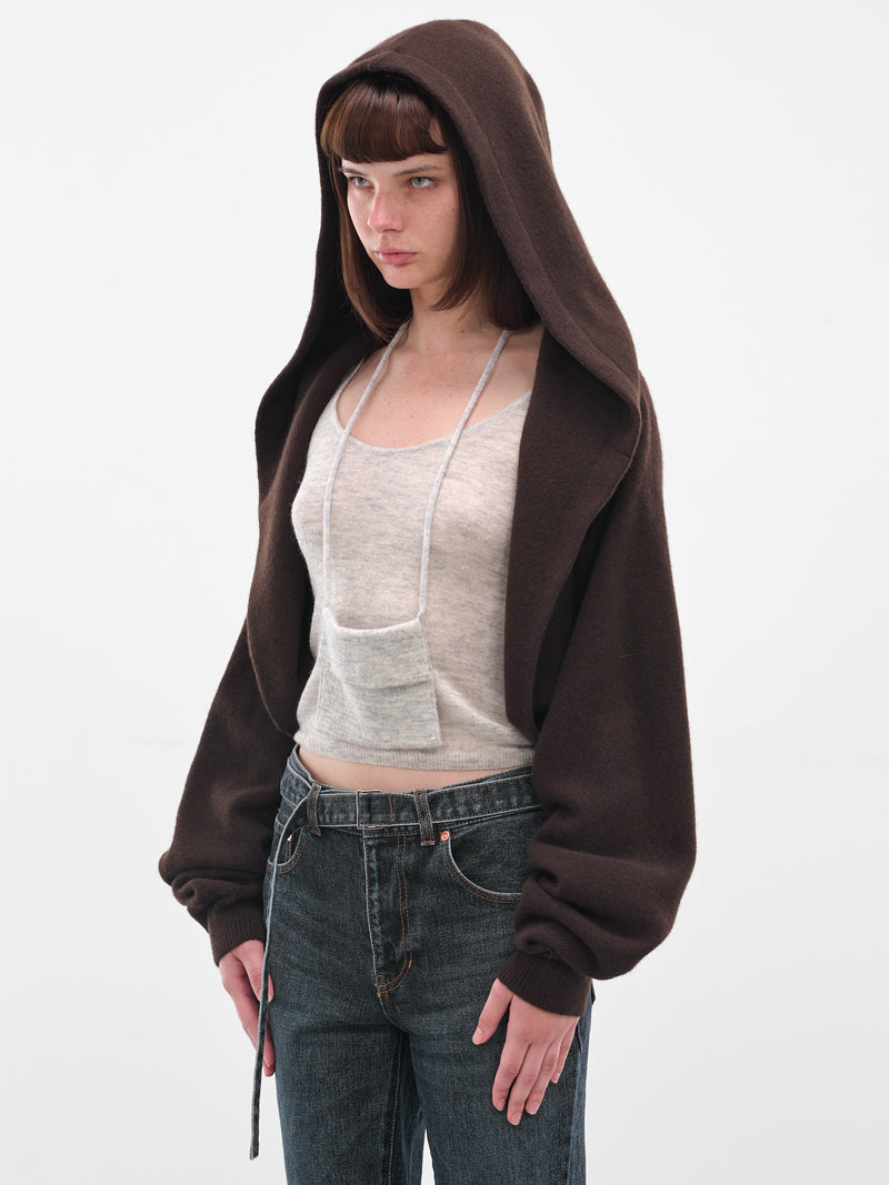 Brown Cashmere Bad Romance Cardigan (F25K11-BAD-ROMANCE-EBONY-WOOD)