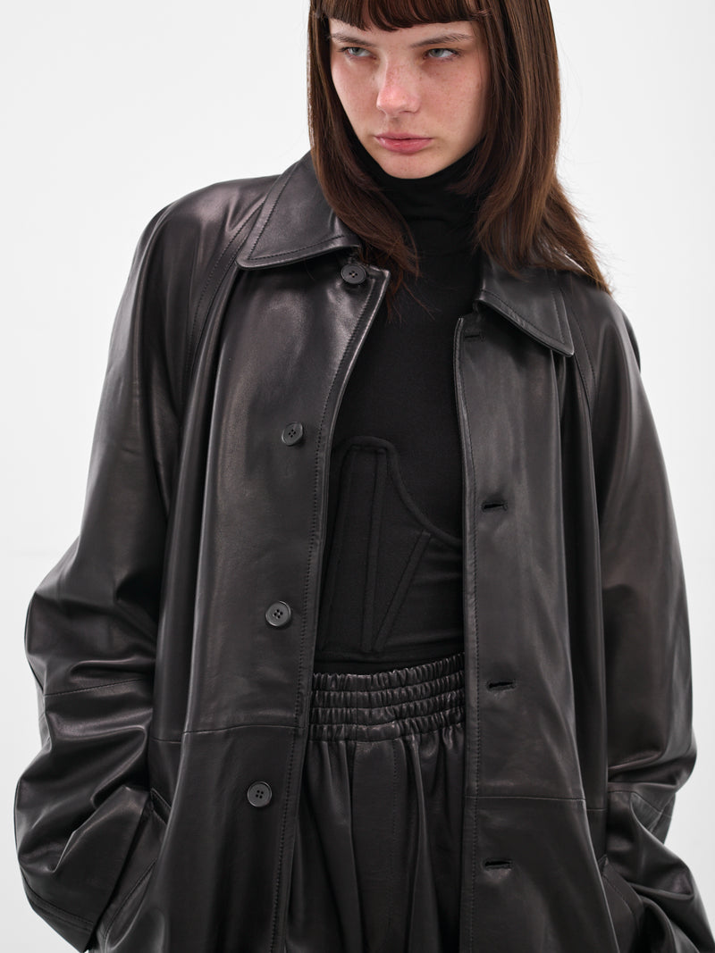 Black Leather Demon Lover Coat (F25LM1-DEMON-LOVER-BLACK)