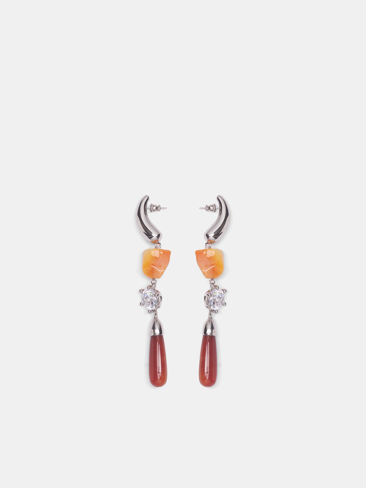 Ascolto Chandelier Earrings (F26-EA007-P-RED-AGATE)