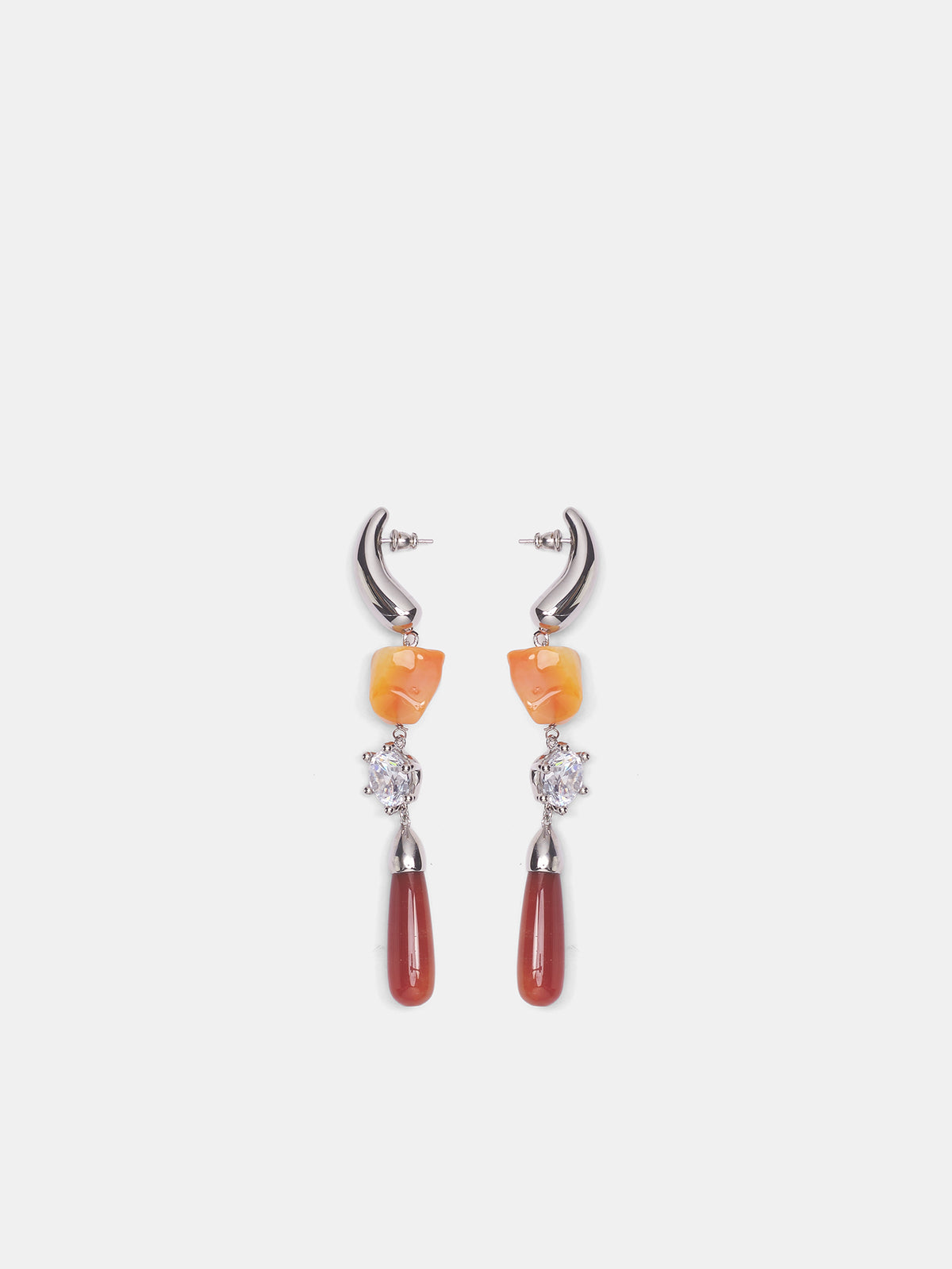 Ascolto Chandelier Earrings (F26-EA007-P-RED-AGATE)