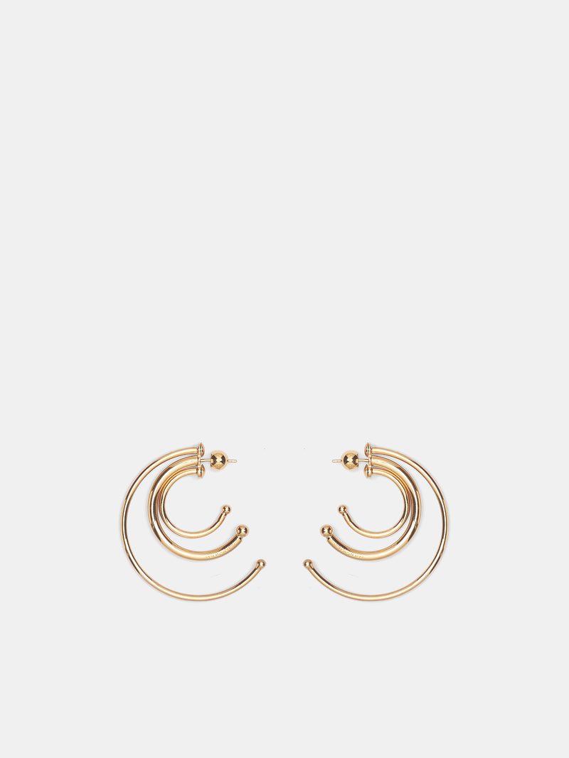 Gold Pierced Solar Small Hoops (F26-EA016-P-GOLD)