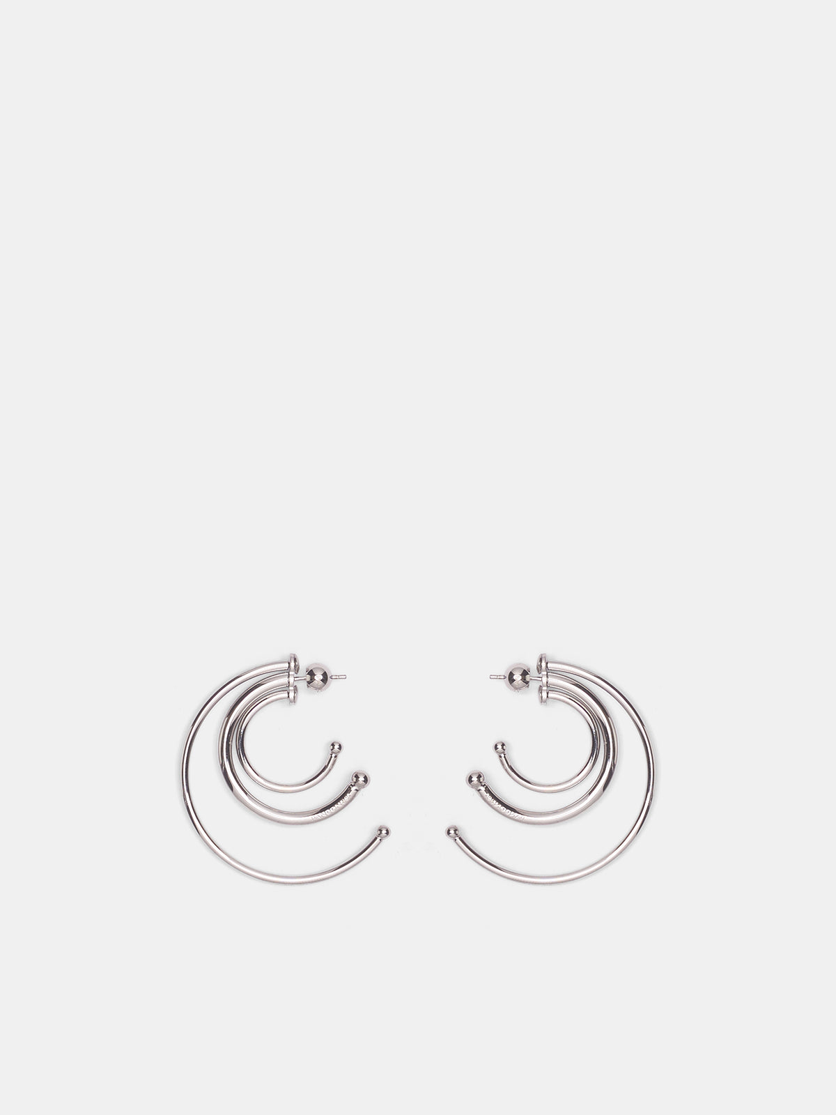 Rhodium Pierced Solar Small Hoops (F26-EA016-P-SILVER)