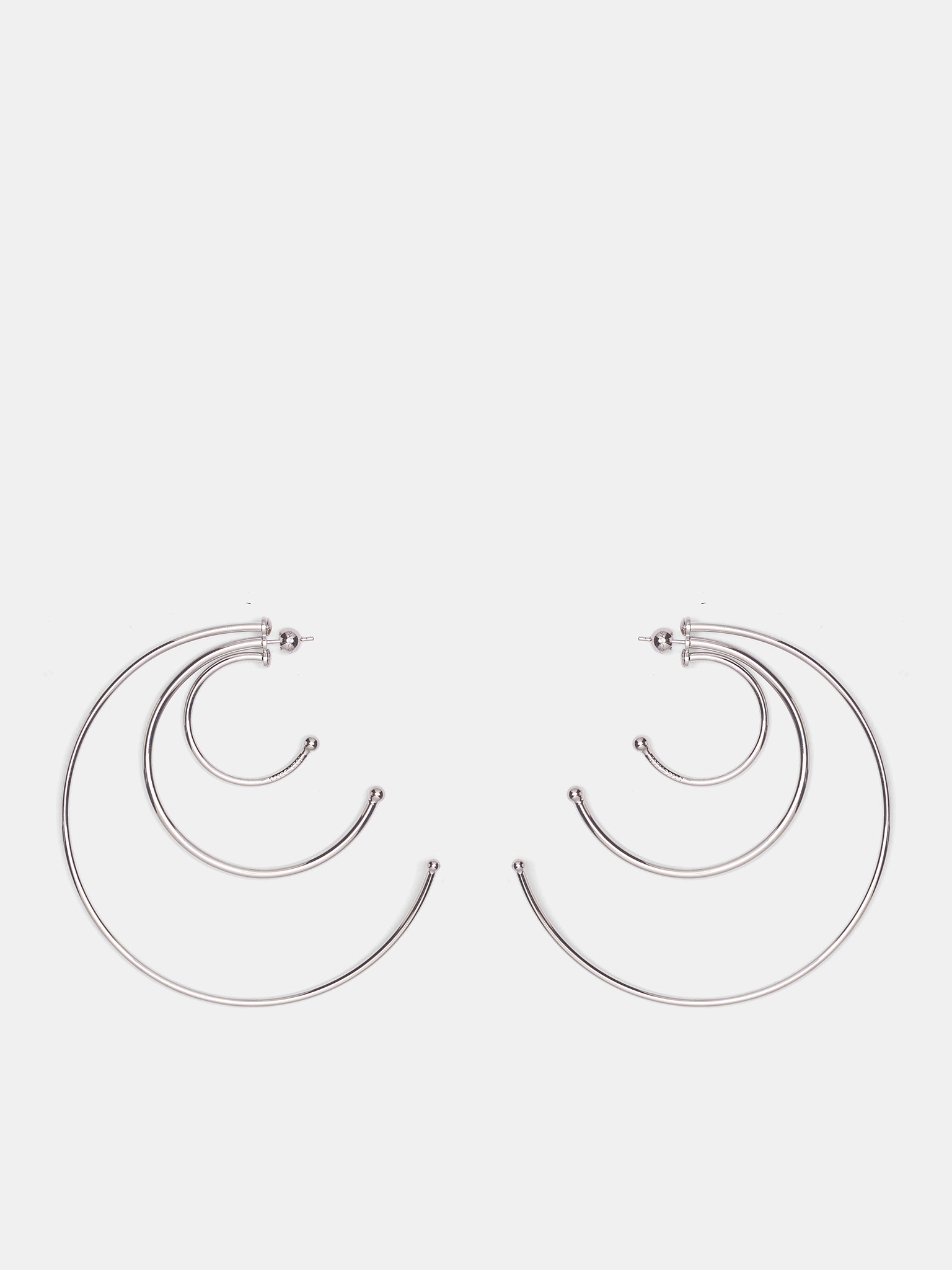 Rhodium Pierced Solar Large Hoops (F26-EA017-P-SILVER)