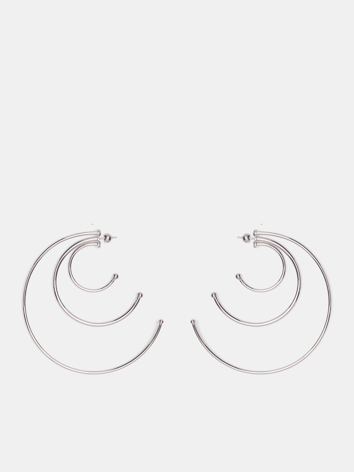 Rhodium Pierced Solar Large Hoops (F26-EA017-P-SILVER)
