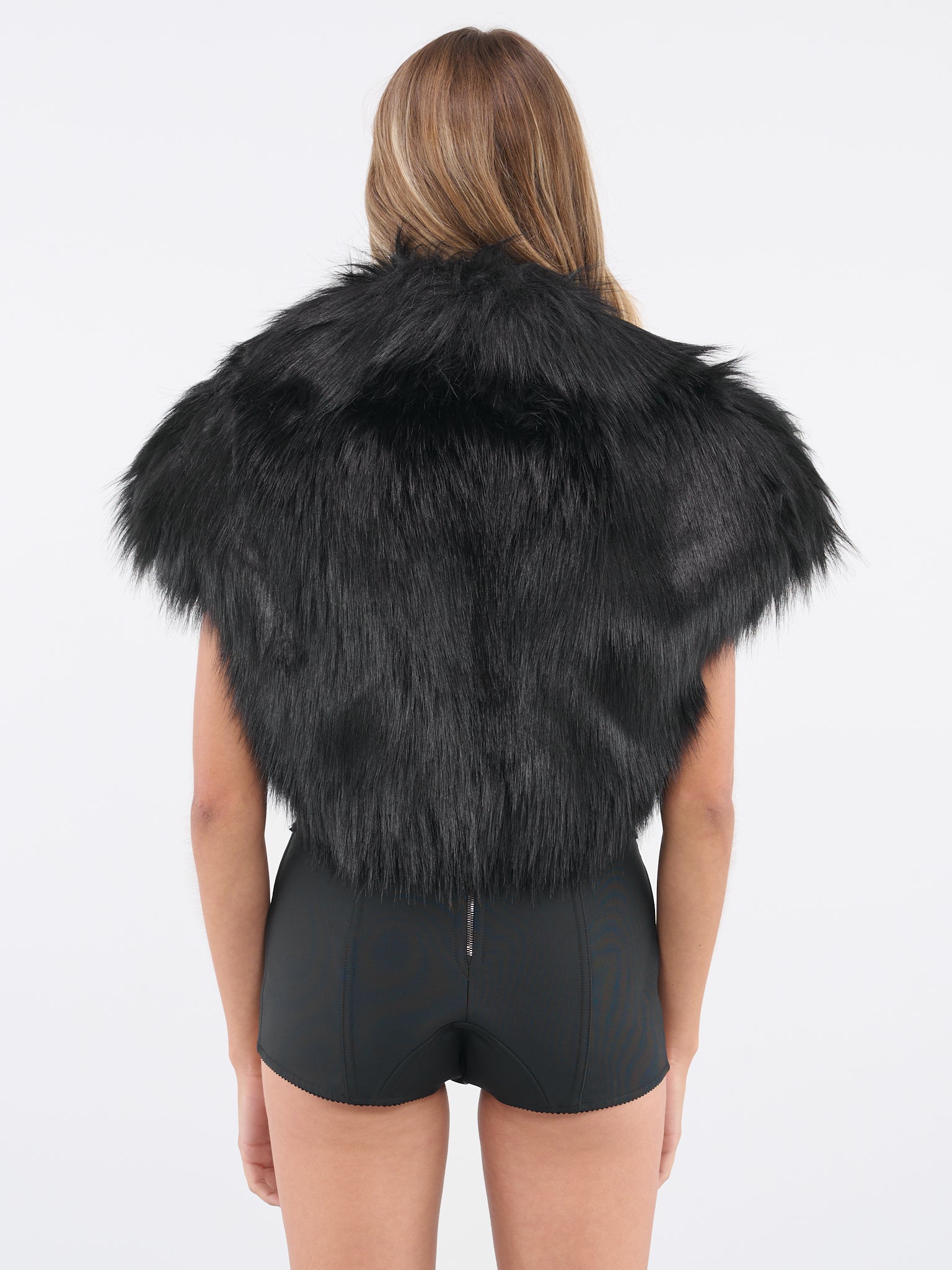 Faux-Fur Bolero Jacket (F26S4F-FUST8-BLACK)