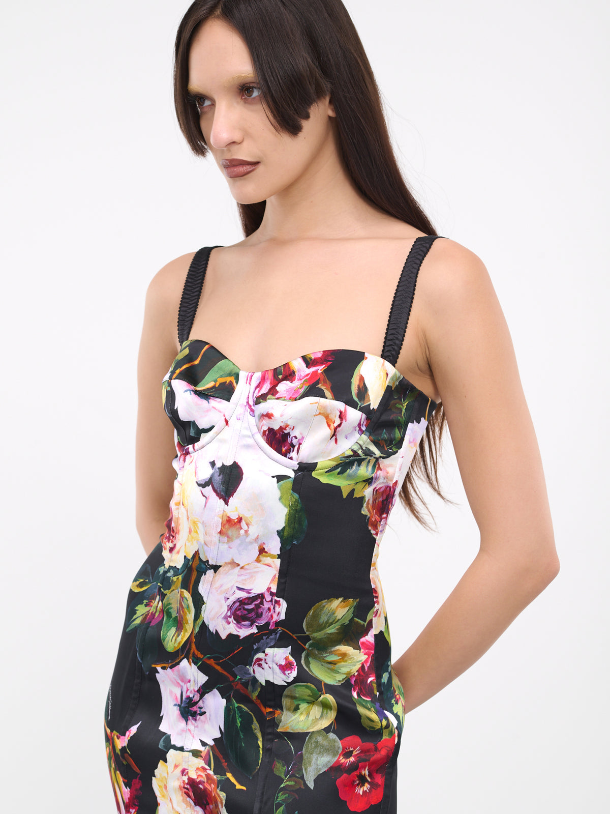 Rose Garden Corset Dress (F6CLMT-FSIBF-HN4YA-BLACKFLOWE)