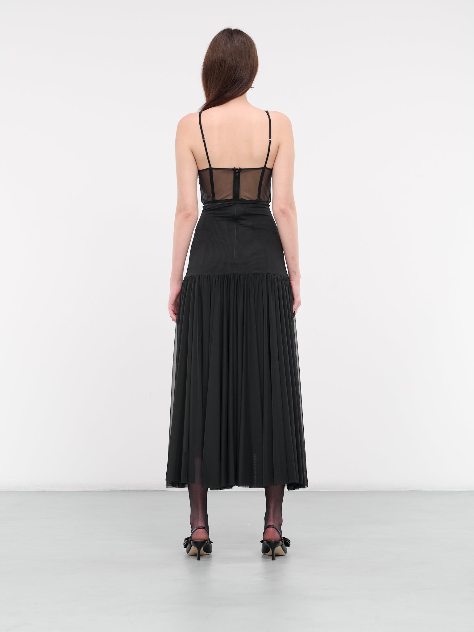 Logo Tulle Maxi Dress (F6DCJT-FLREY-N0000-BLACK) Logo Tulle Maxi Dress (F6DCJT-FLREY-N0000-BLACK)