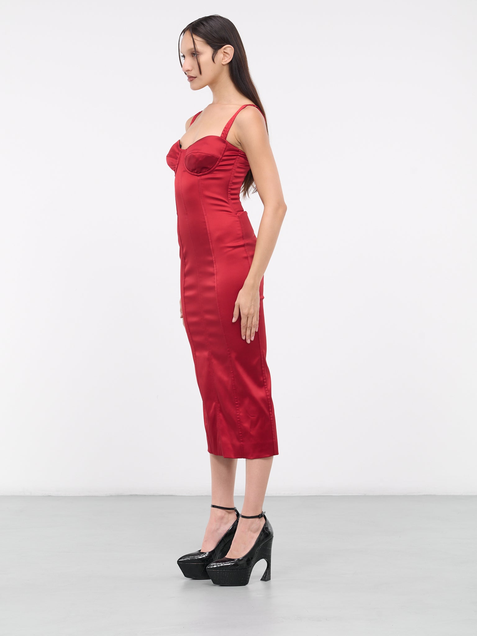 Satin Midi Dress (F6DIHT-FURHM-R0367-VERY-DARK-R)