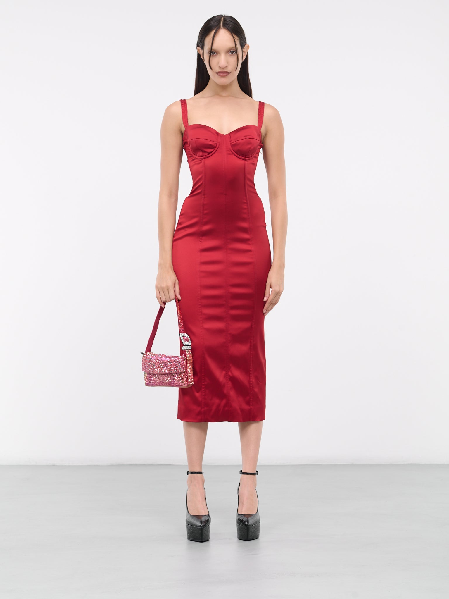 Satin Midi Dress (F6DIHT-FURHM-R0367-VERY-DARK-R)