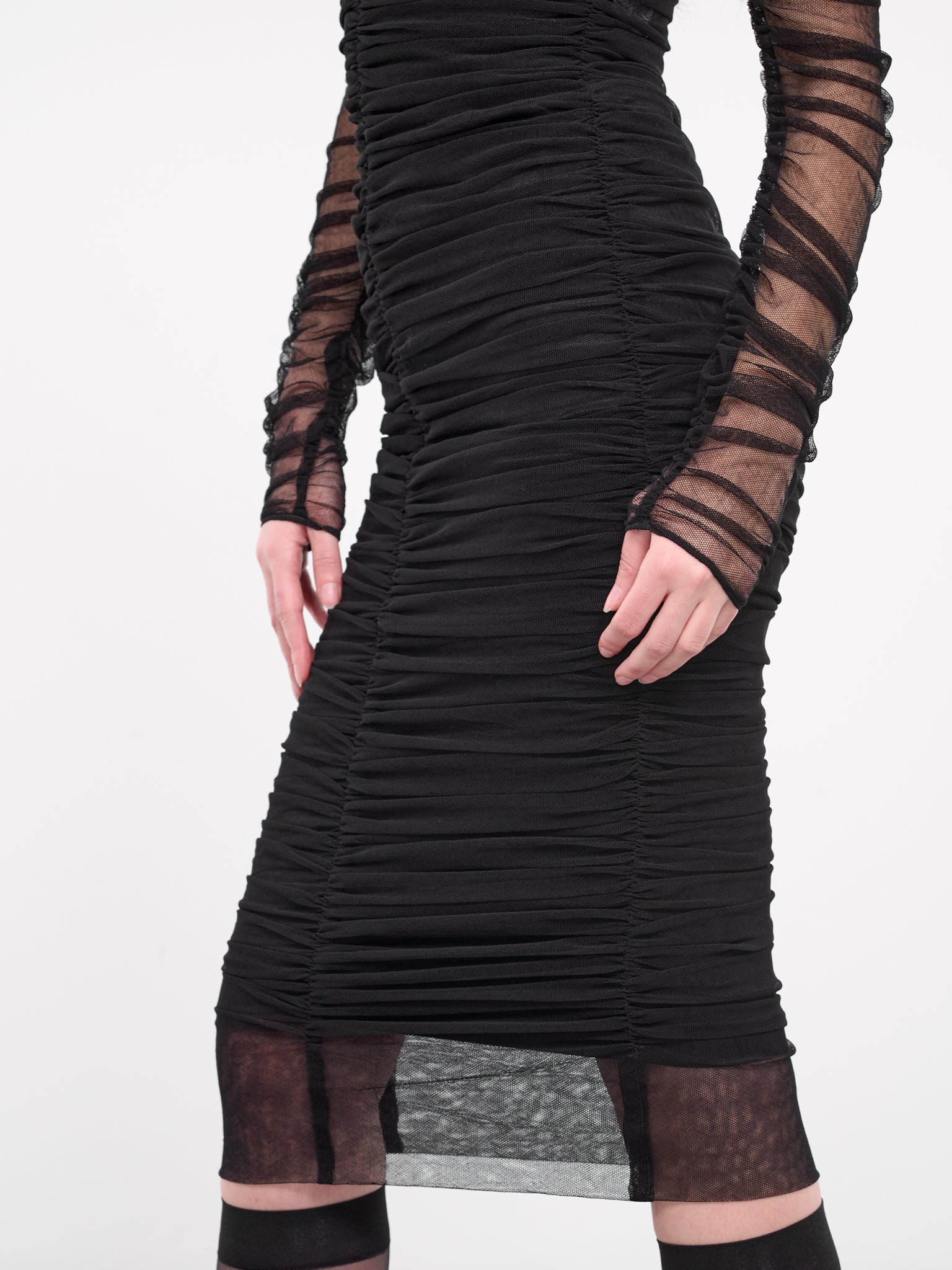 Ieena for Mac Duggal - Black Bustier Sleeveless A-Line Tulle Midi Dress - Black / US 14 Ieena for Mac Duggal - Black Bustier Sleeveless A-Line Tulle Midi Dress - Black / US 14