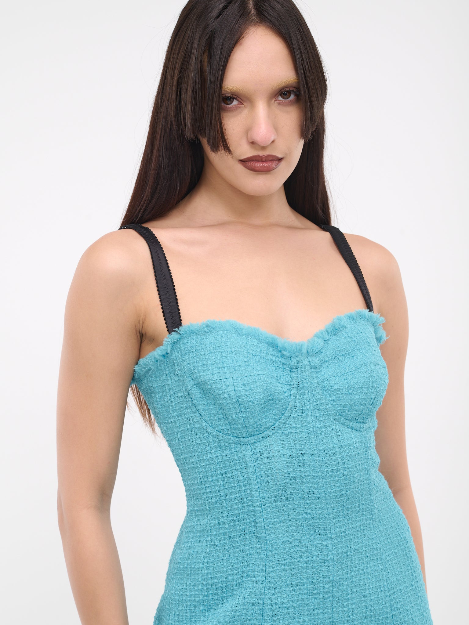 Raschel Tweed Mini Dress (F6GAOT-FMMHN-B4469-TURQUOISE)
