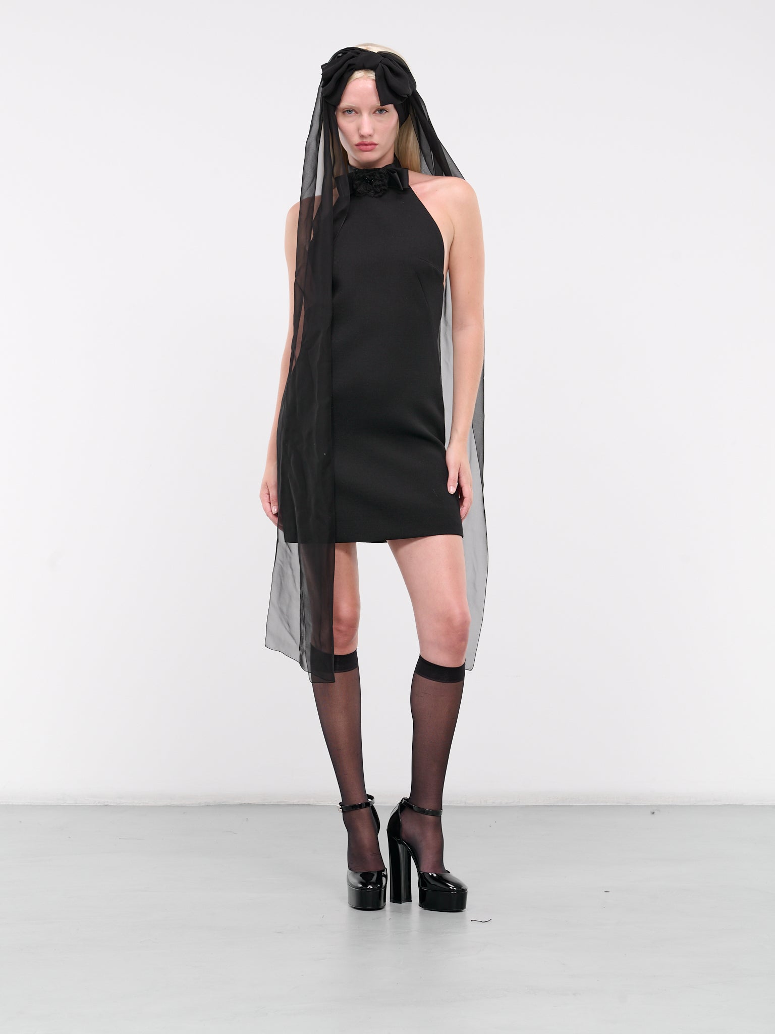 【関税＆送料込み】Dolce & Gabbana Woolen Dress With Satin Short woolen dress with satin details in White for Women