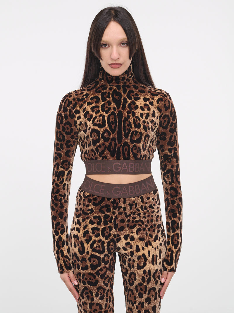 Chenille Turtleneck Leopard Top (F8T02T-S8350-PRINT-LEO)