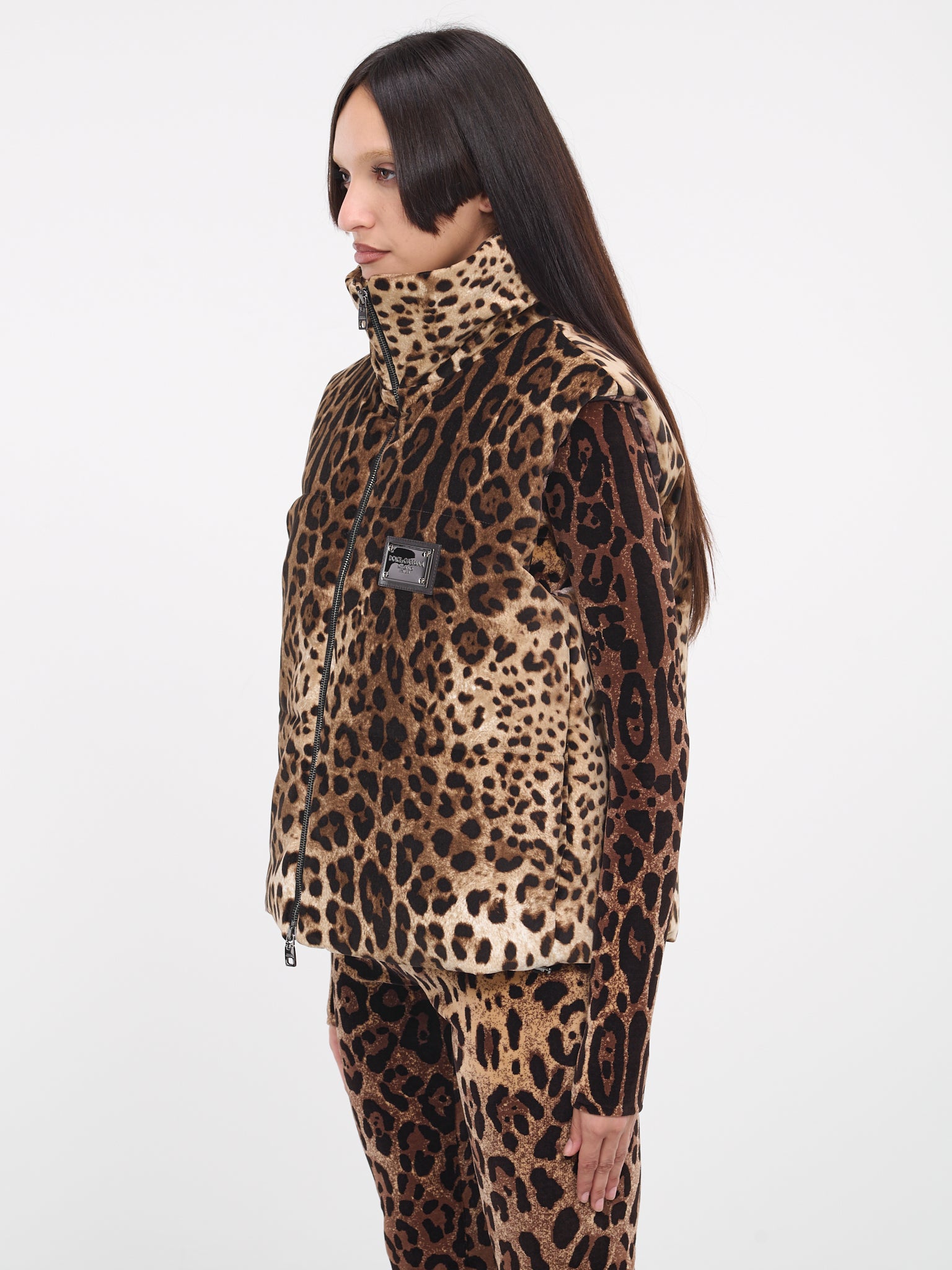Leopard Padded Vest (F9R23T-LIGHT-BROWN)