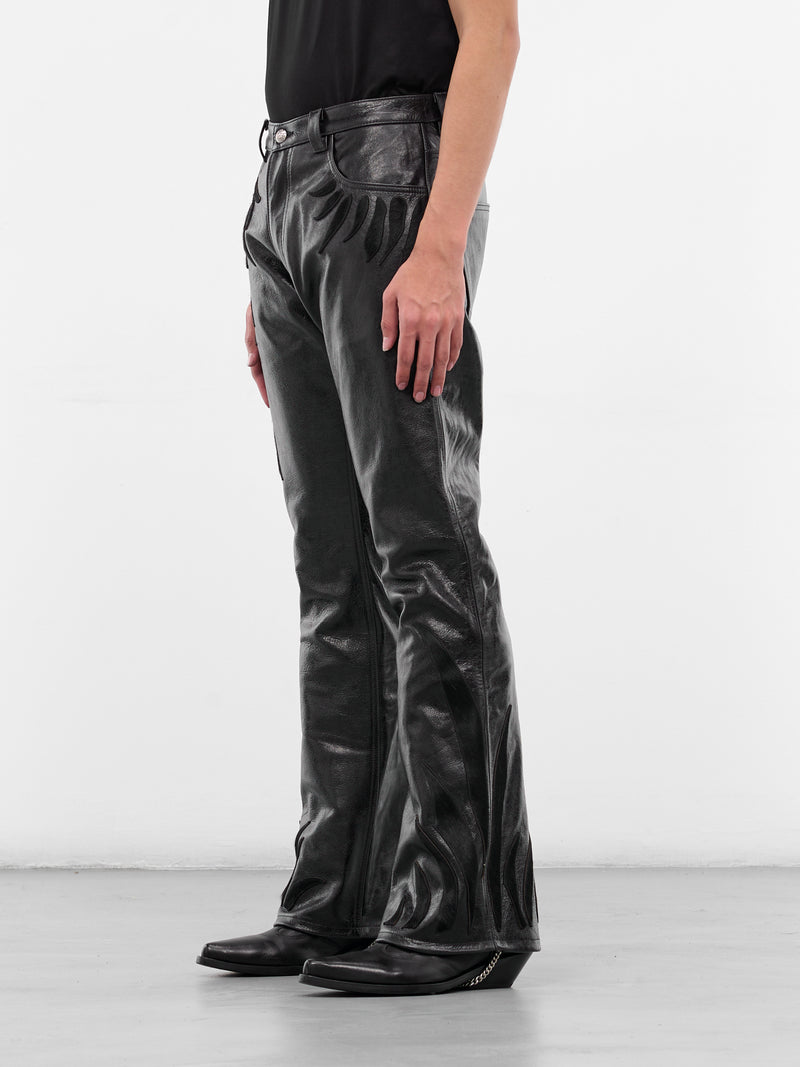 Black Leather Fang Trousers (FANG-LEATHER-PANT-BLACK)