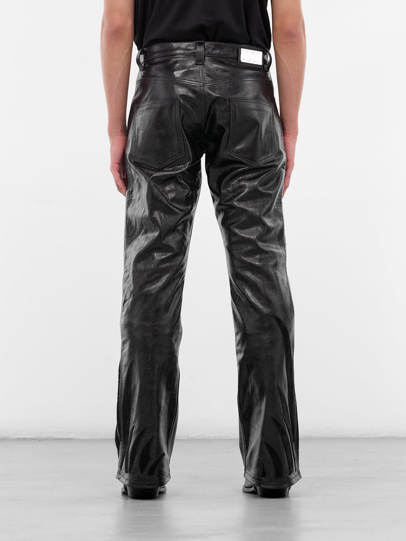 Black Leather Fang Trousers (FANG-LEATHER-PANT-BLACK)