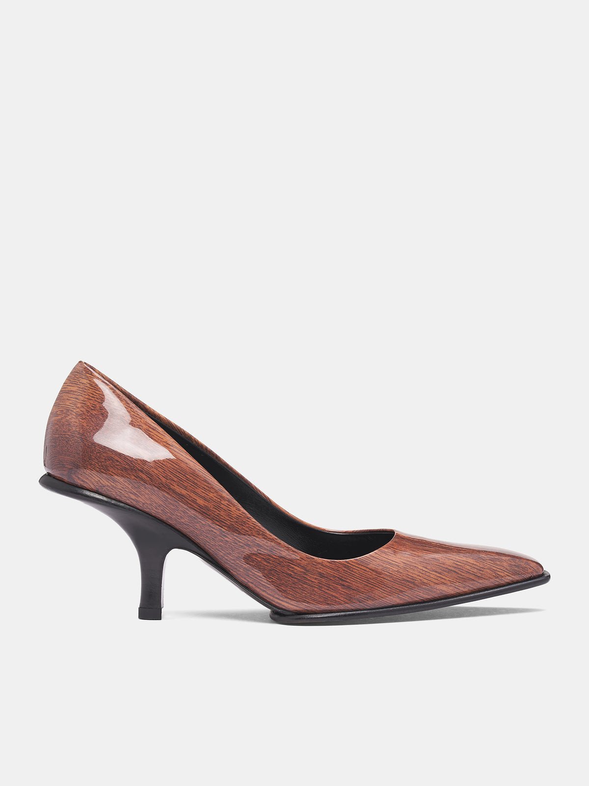 Patent Wood Grain Fanta Heels (FANTA-WOOD)