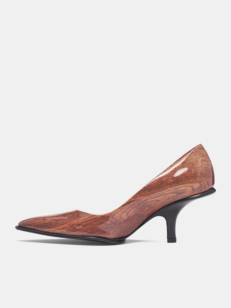 Patent Wood Grain Fanta Heels (FANTA-WOOD)