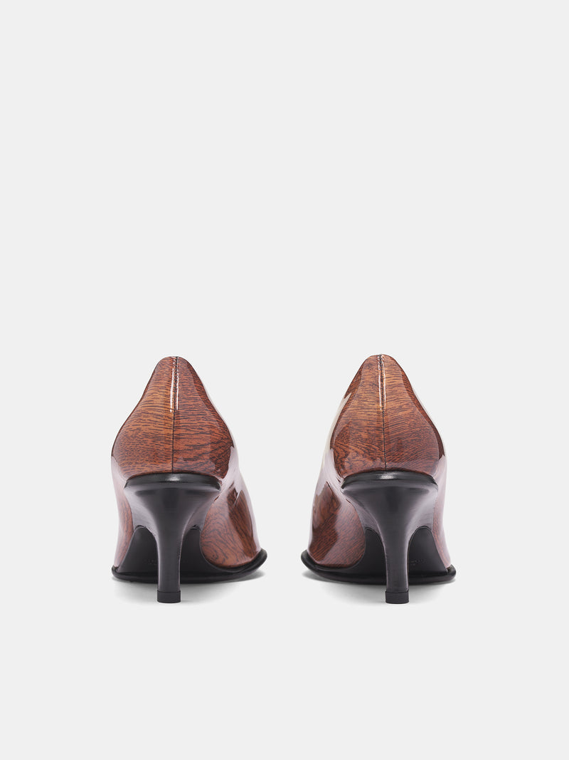 Patent Wood Grain Fanta Heels (FANTA-WOOD)