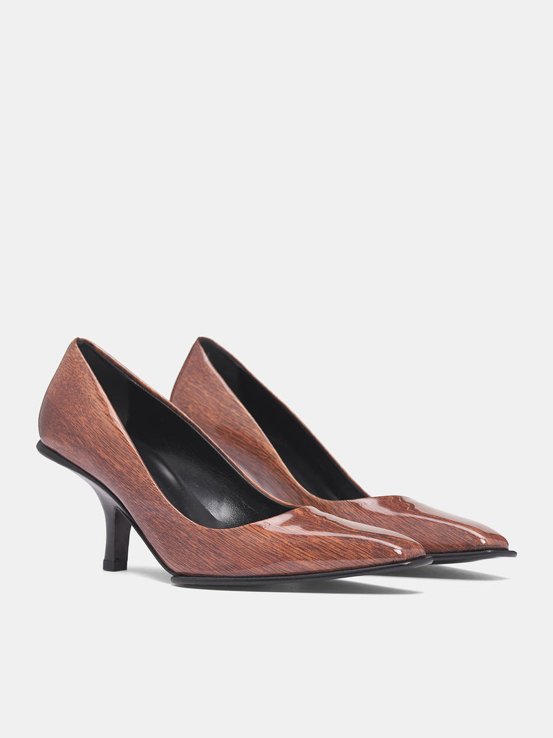 Patent Wood Grain Fanta Heels (FANTA-WOOD)