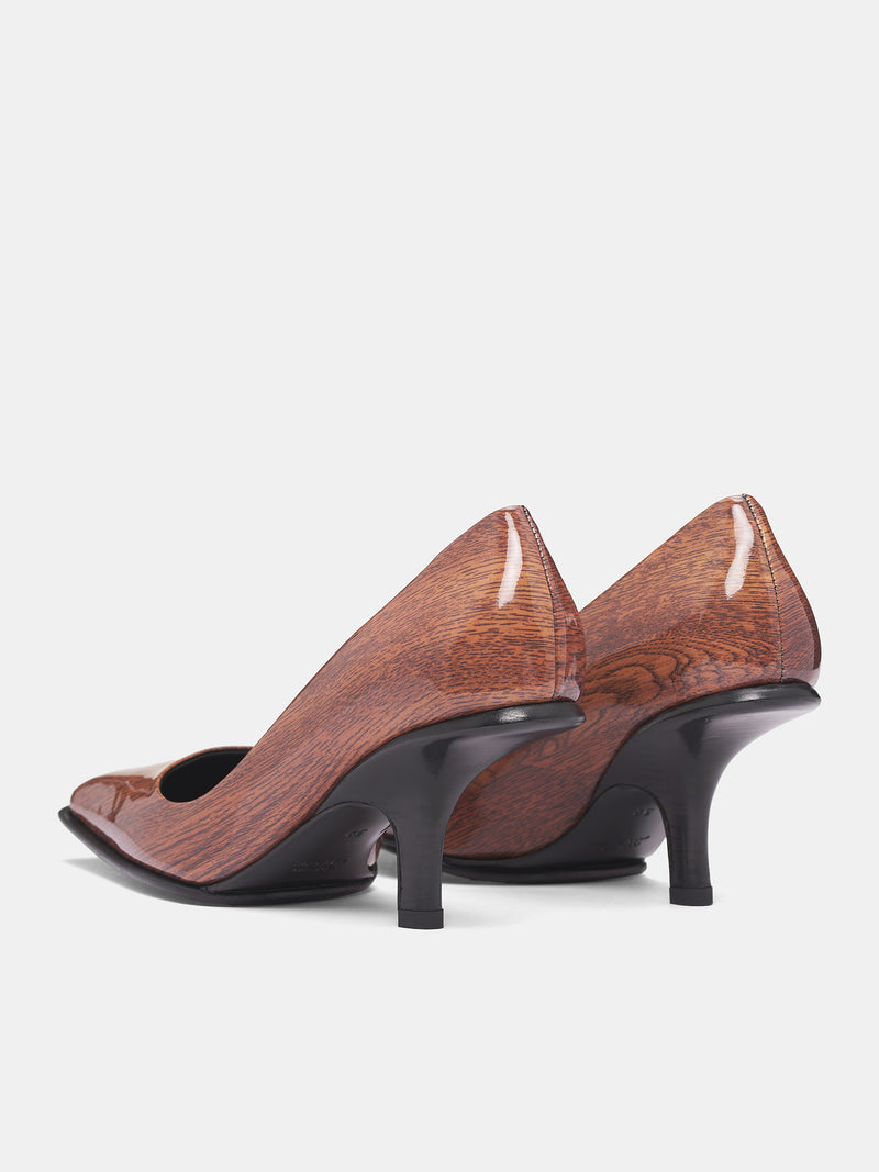 Patent Wood Grain Fanta Heels (FANTA-WOOD)