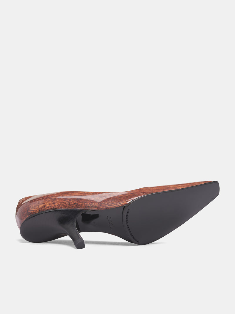 Patent Wood Grain Fanta Heels (FANTA-WOOD)