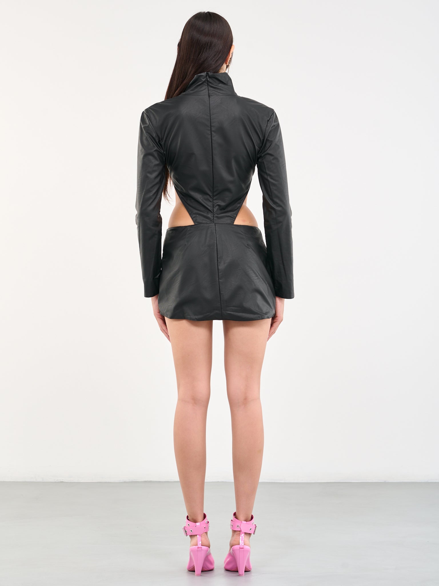 ADRIANA HOT COUTURE | H.Lorenzo|Faux-Leather Mini Dress (FAUX-LEATHER-MINI-DRESS-BLACK), M / Black ADRIANA HOT COUTURE | H.Lorenzo|Faux-Leather Mini Dress (FAUX-LEATHER-MINI-DRESS-BLACK), M / Black