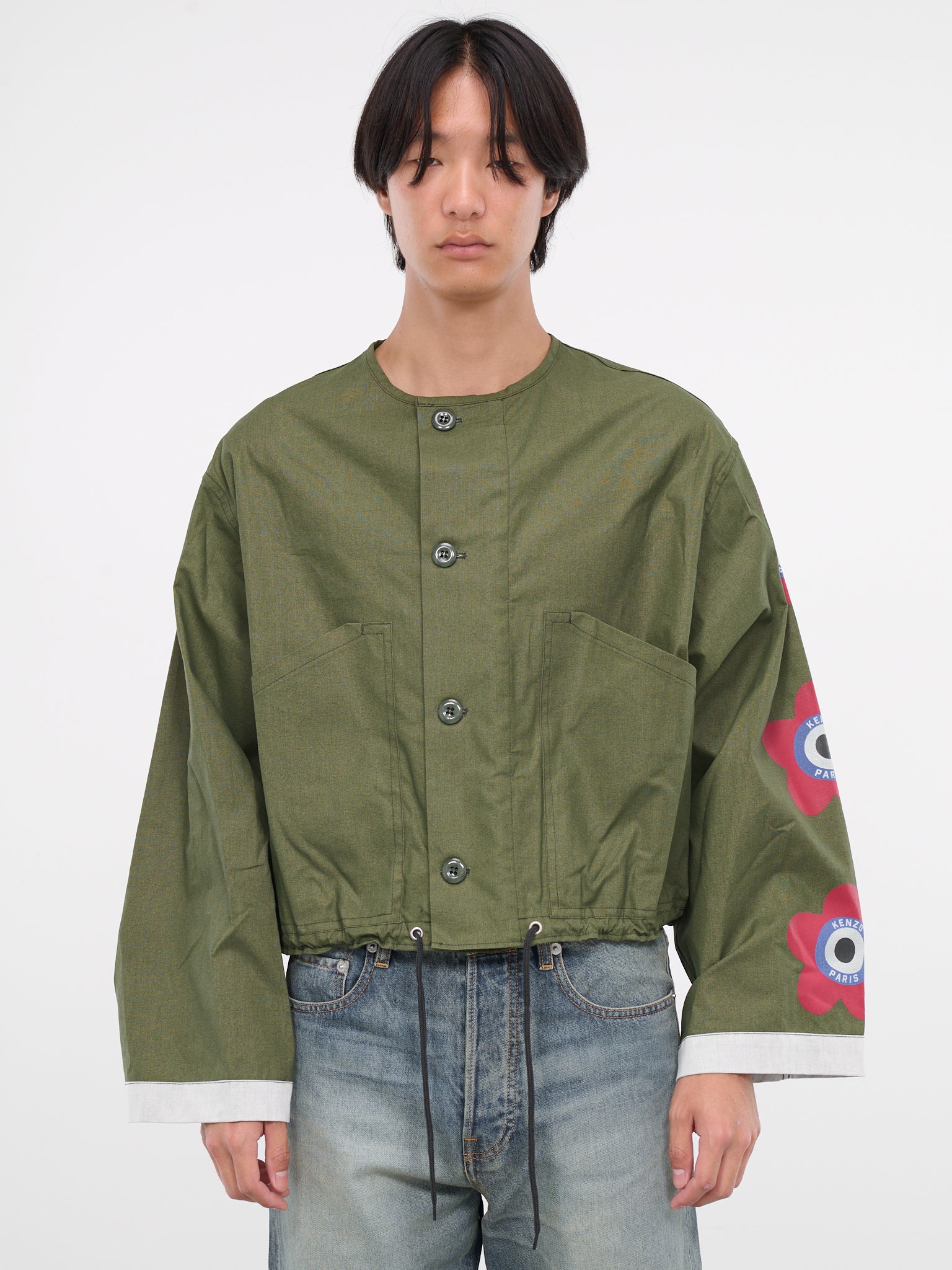 Kenzo Target Short Jacket (FD65BL2629GB-DARK-KHAKI)