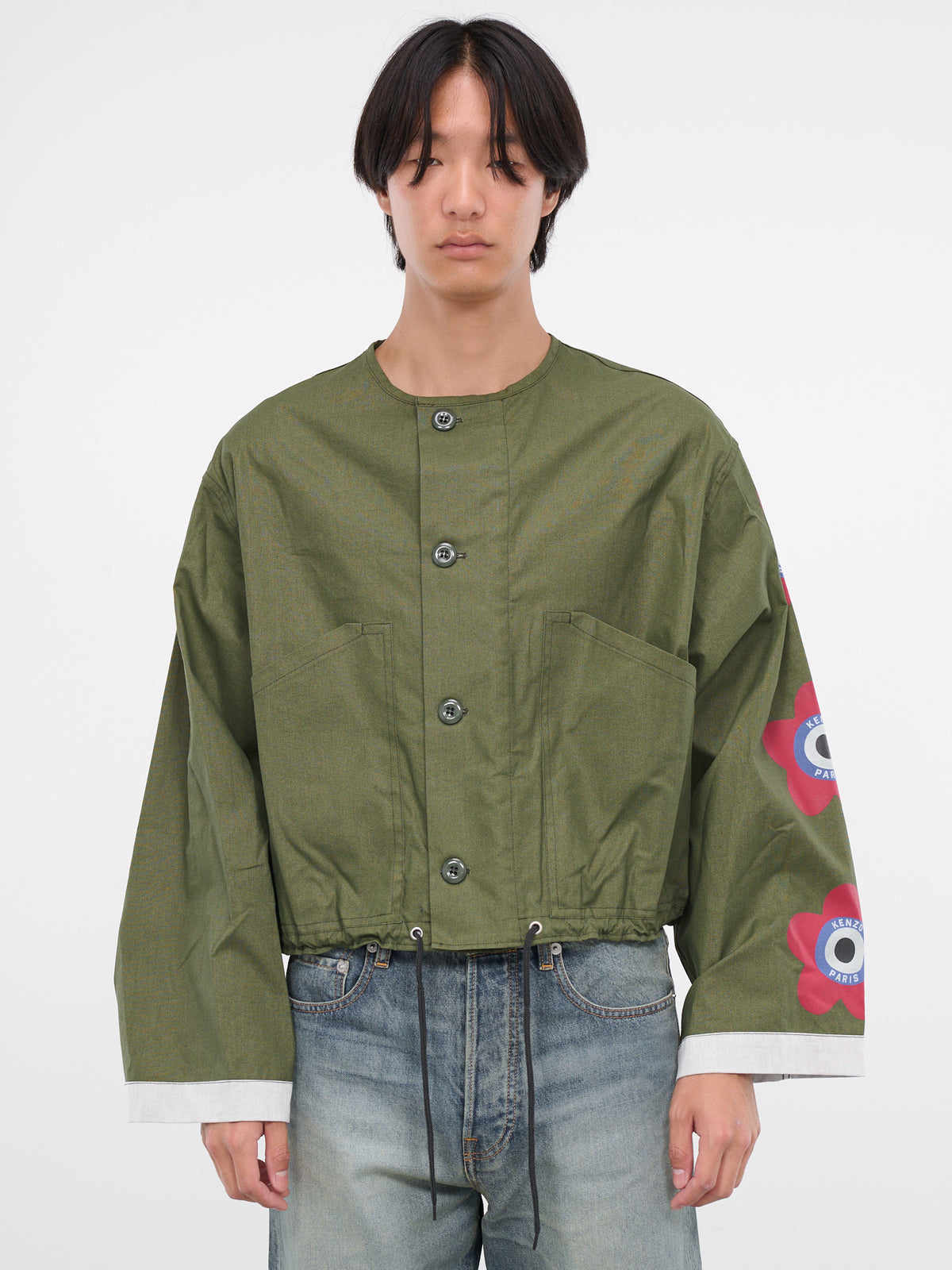 Kenzo Target Short Jacket (FD65BL2629GB-DARK-KHAKI)